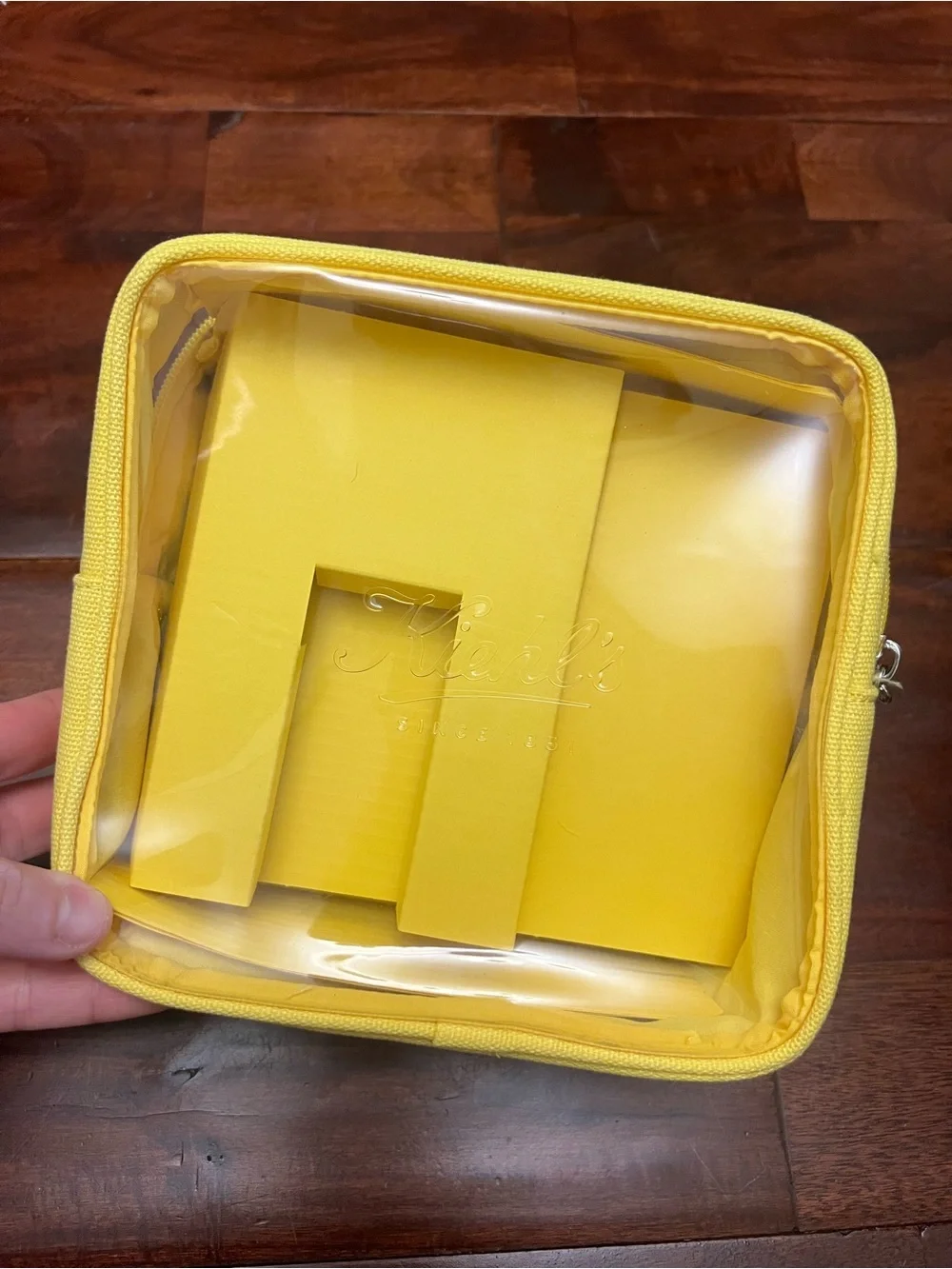 Kiehl's Yellow Plastic Fabric Makeup Bags with Zipper New